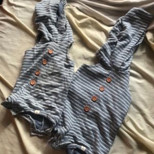 Lulu & Roo blue stripe  hooded romper